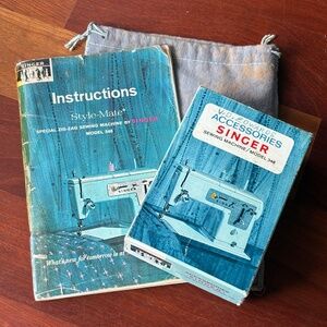 Vintage Singer Style-Mate Sewing Machine Instructions and Accessories